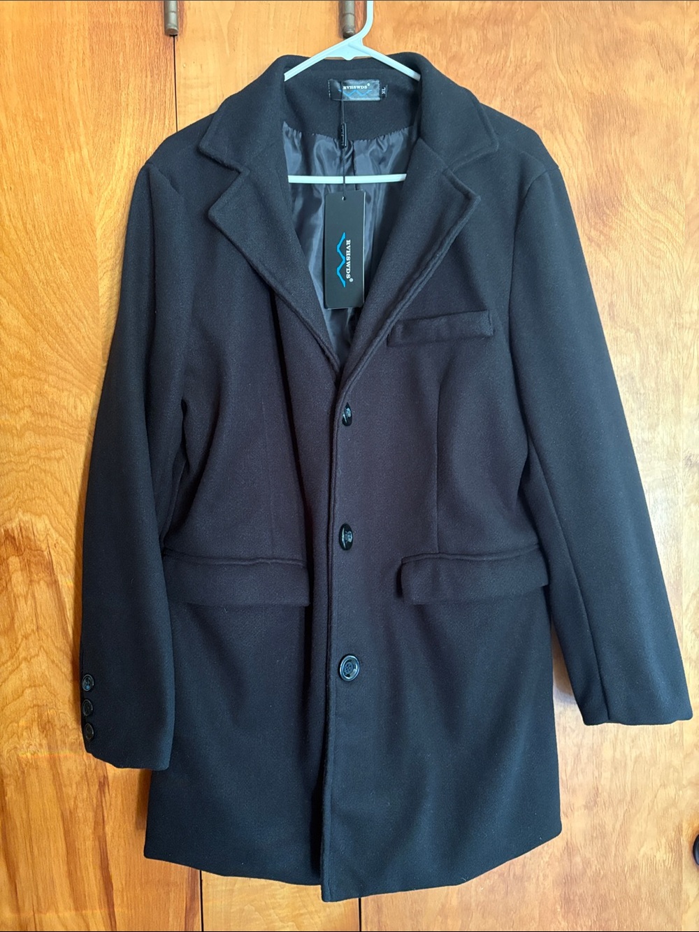 🐏 Wool blend black lined topcoat/peacoat. New with tags!